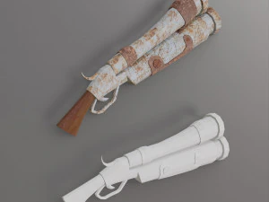 Pistol props asset game object Low-poly 3D Model