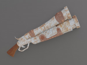 Pistol props asset game object Low-poly Modelo 3D