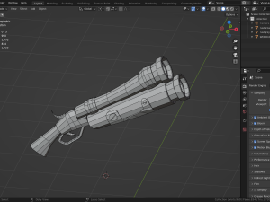 Pistol props asset game object Low-poly Modelo 3D
