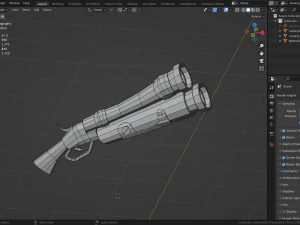 Pistol props asset game object Low-poly 3D Model