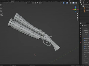 Pistol props asset game object Low-poly 3D Model