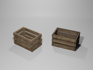 3D WOODEN CRATES BOX game-ready Modello 3D