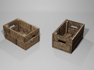 3D WOODEN CRATES BOX game-ready Modello 3D