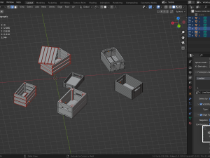 3D WOODEN CRATES BOX game-ready Modello 3D