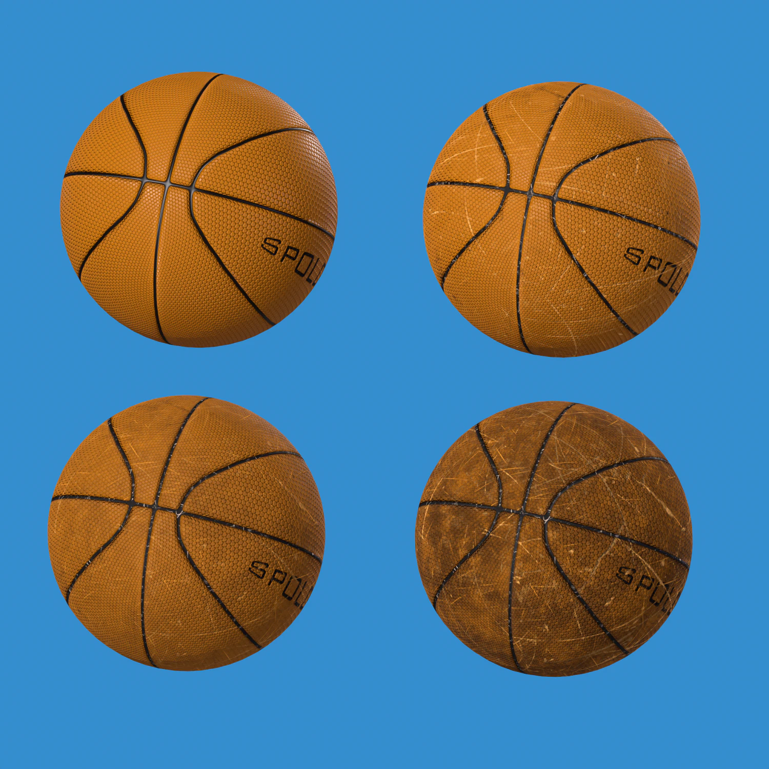 Basketball balls pack 3D Model .c4d .max .obj .3ds .fbx .stl .blend 