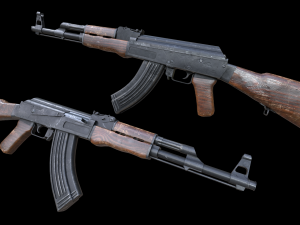 Assault rifle Ak-47 3D Model