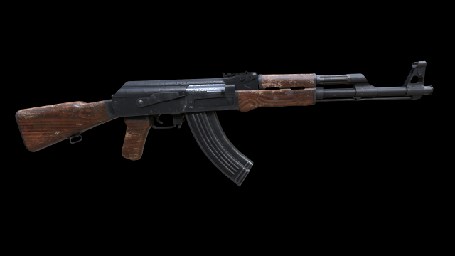 Assault rifle Ak-47 3D Model in Rifle 3DExport