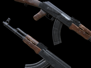 Assault rifle Ak-47 3D Model