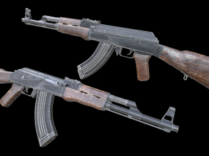 Assault rifle Ak-47 3D Model