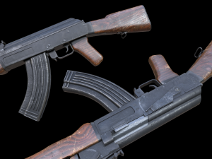 Assault rifle Ak-47 3D Model