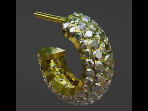 Creolen oorbellen met diamanten 3D printmodel