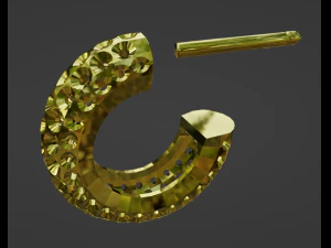 Creoles earrings with diamands 3D Print Model