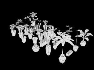 Lowpoly Vase Flower Pack 3D Model