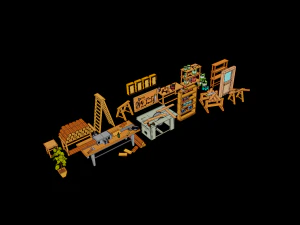 LowPoly WorkShop Tools 3D Model