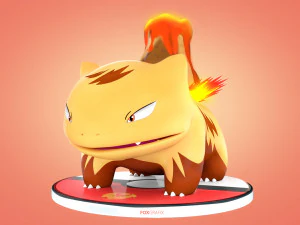 Concetto di fuoco di Pokemon Bulbasaur Modello 3D