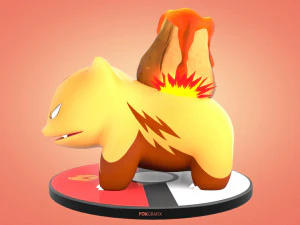 Concetto di fuoco di Pokemon Bulbasaur Modello 3D