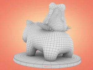 Concetto di fuoco di Pokemon Bulbasaur Modello 3D