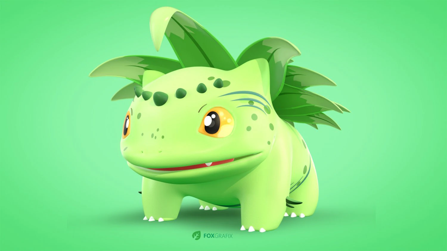 Concetto di erba Pokemon Bulbasaur Modello 3D .c4d .max .obj .3ds .fbx .stl .blend 