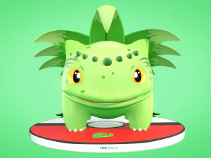 Concetto di erba Pokemon Bulbasaur Modello 3D