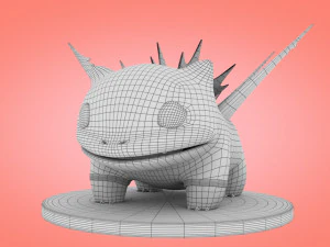Concetto di combattimento di Pokemon Bulbasaur Modello 3D