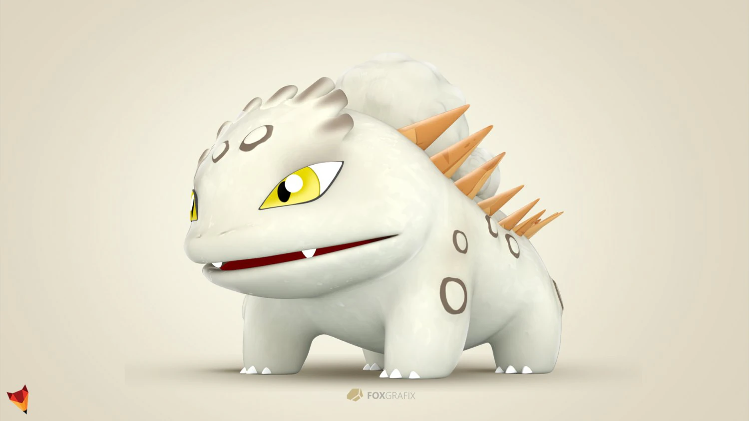 Pokemon Bulbasaur Rock Concept 3D Model .c4d .max .obj .3ds .fbx .stl .blend 