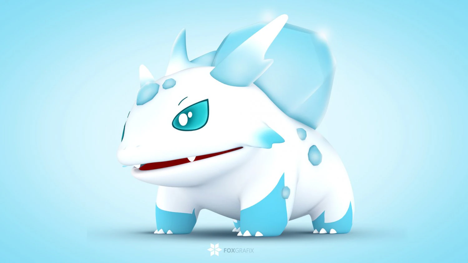 Pokemon Bulbasaur Ice Type Concept 3D Model .c4d .max .obj .3ds .fbx .stl .blend 