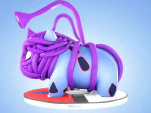 Concetto di tipo fantasma di Pokemon Bulbasaur Modello 3D