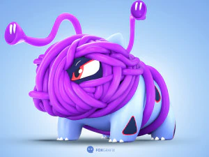 Concetto di tipo fantasma di Pokemon Bulbasaur Modello 3D