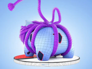 Concetto di tipo fantasma di Pokemon Bulbasaur Modello 3D