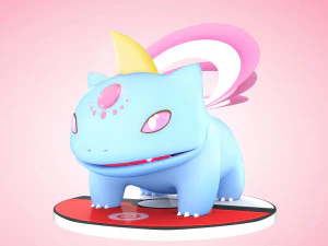 Pokemon Bulbasaur Psychic Type Concept 3D Model