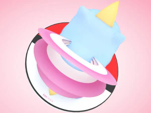 Pokemon Bulbasaur Psychic Type Concept 3D Model