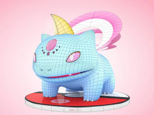 Pokemon Bulbasaur Psychic Type Concept 3D Model