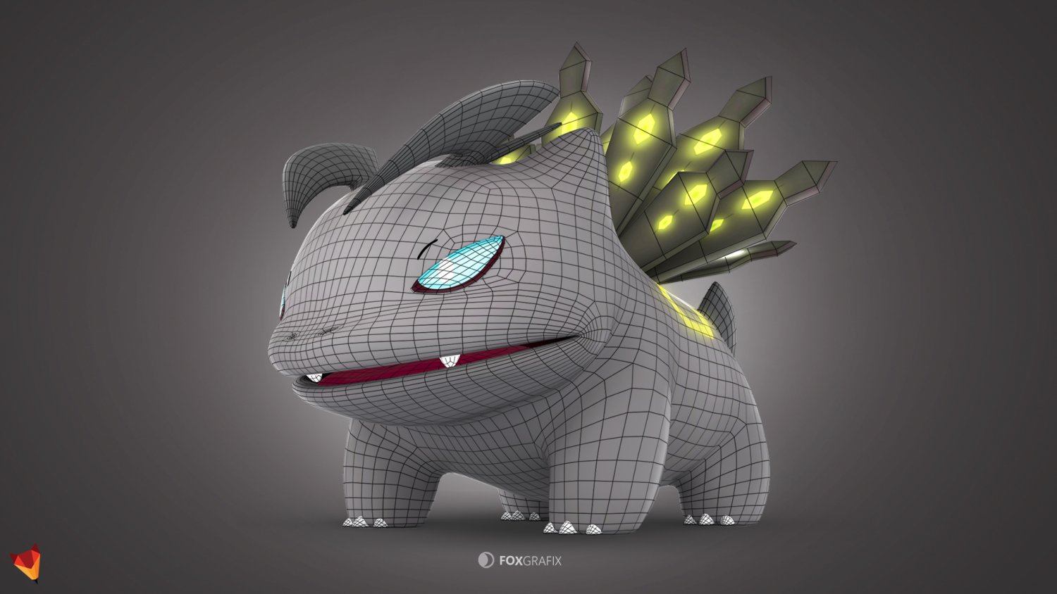 Pokemon Bulbasaur Dark Type Concept Modelo 3D in Cartoon 3DExport