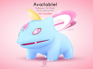 Pokemon Bulbasaur Dark Type Concept Modello 3D