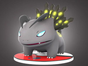 Pokemon Bulbasaur Dark Type Concept Modello 3D