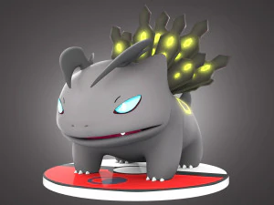 Pokemon Bulbasaur Dark Type Concept 3D Model
