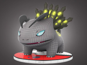 Pokemon Bulbasaur Dark Type Concept Modello 3D