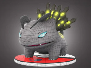 Pokemon Bulbasaur Dark Type Concept 3D Model