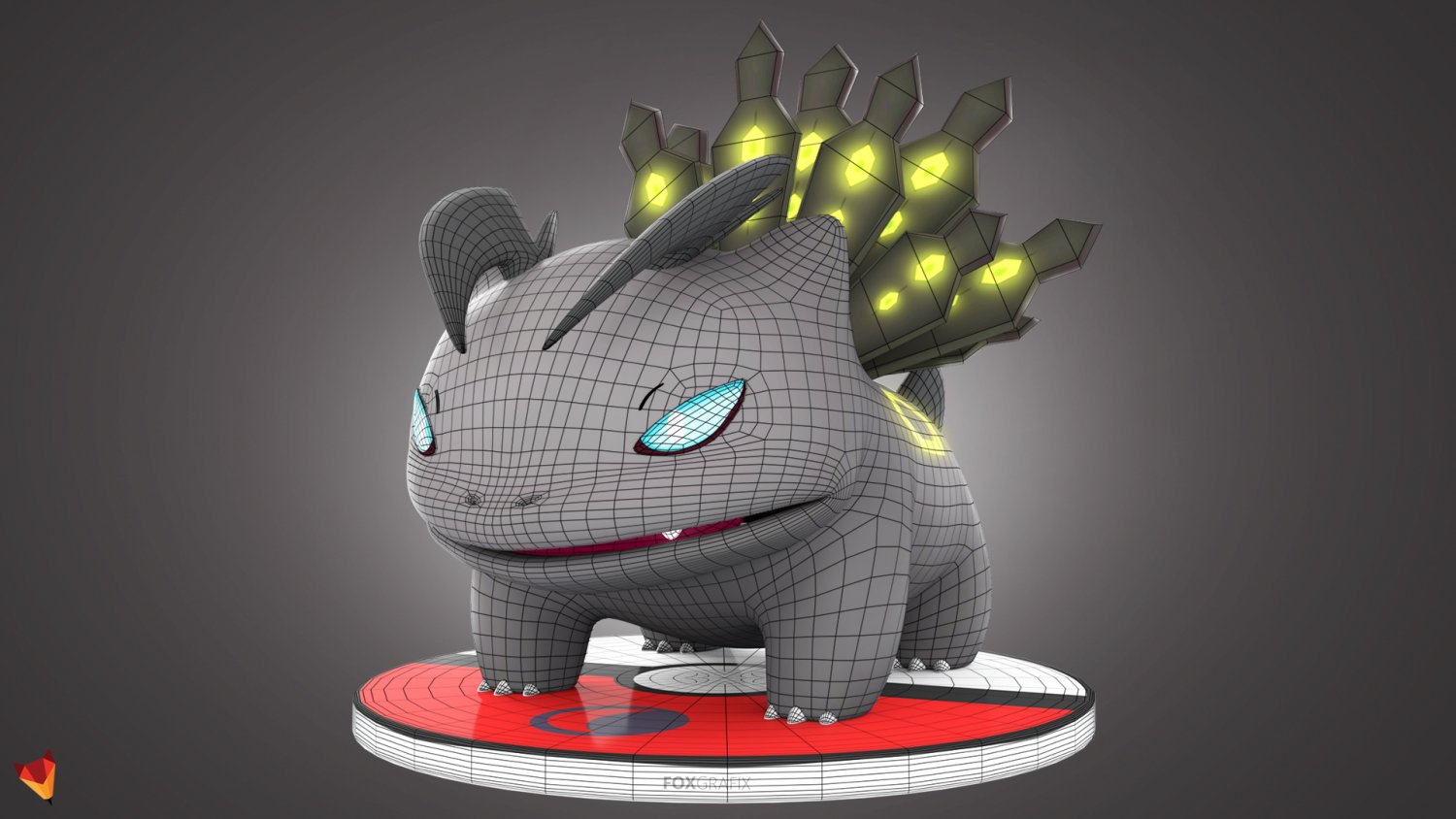 Pokemon Bulbasaur Dark Type Concept Modelo 3D in Cartoon 3DExport