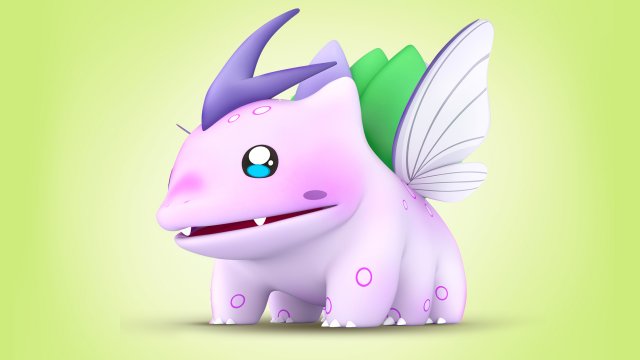Pokemon Bulbasaur Bug Type Concept 3D Model .c4d .max .obj .3ds .fbx .stl .blend 