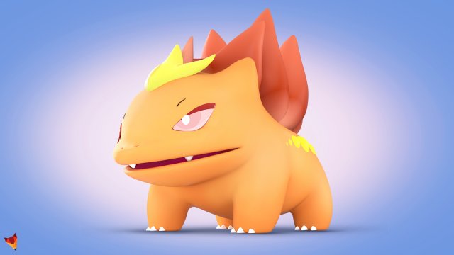 Pokemon Bulbasaur Dragon Type Concept Modelo 3D .c4d .max .obj .3ds .fbx .stl .blend 