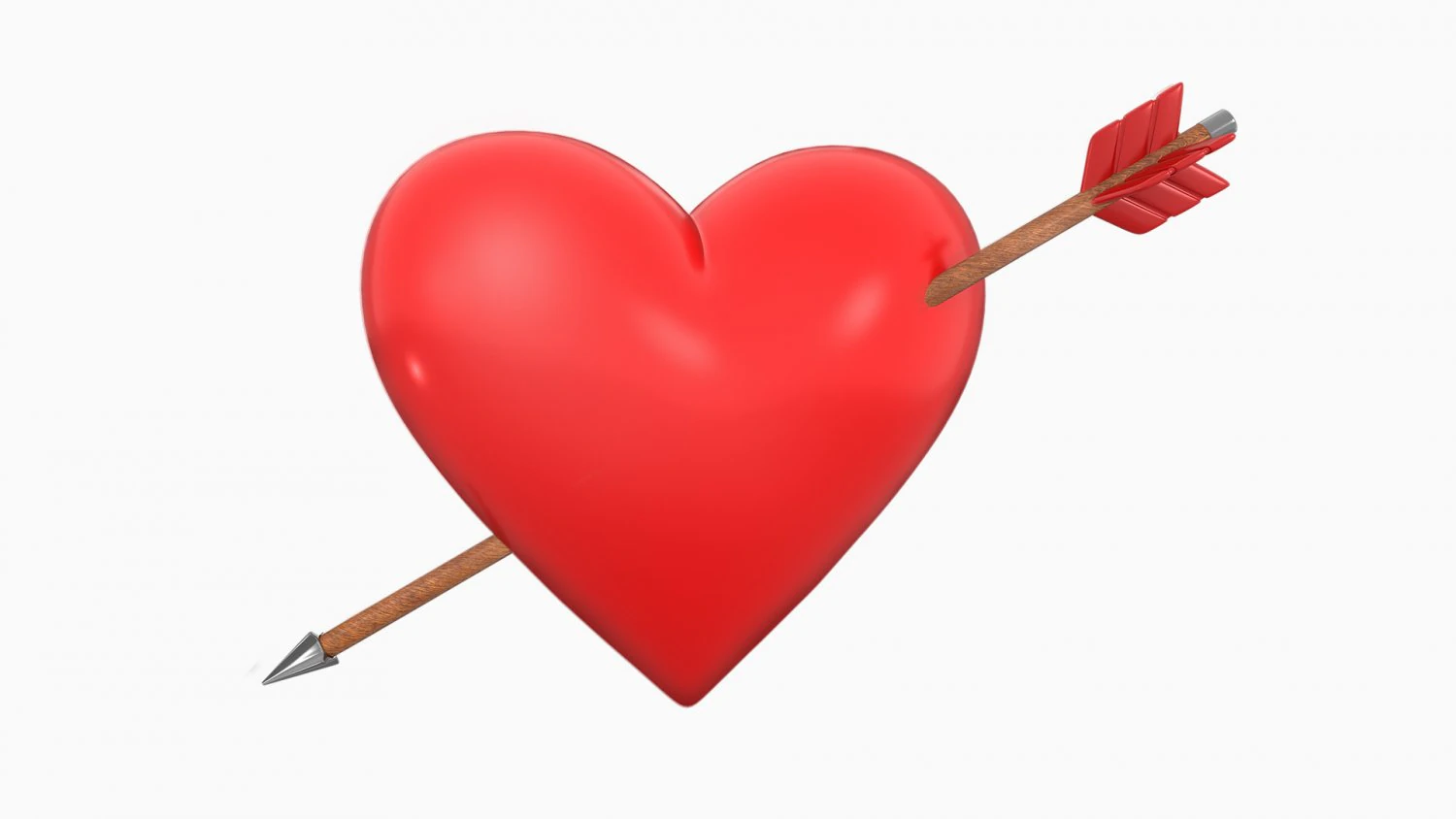 Heart With Arrow 3D Model .c4d .max .obj .3ds .fbx .stl .blend 