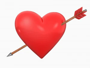 Серце зі стрілою 3D Модель