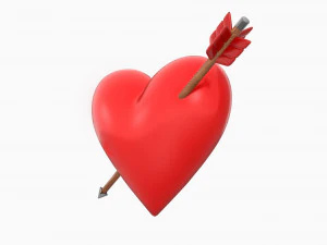 Heart With Arrow 3D Model