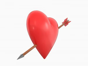 Heart With Arrow 3D Model