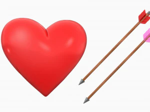 Heart With Arrow 3D Model