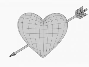 Heart With Arrow 3D Model