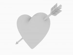 Heart With Arrow 3D Model