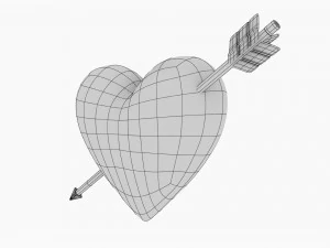 Heart With Arrow 3D Model