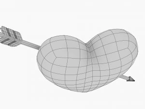Heart With Arrow 3D Model